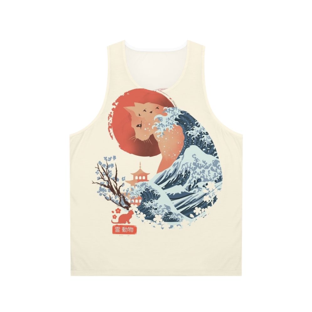 Ukiyo-e inspired cat tank top