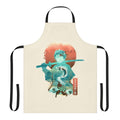 Ukiyo-E inspired anime-style apron featuring a nature-themed design