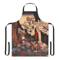 Ukiyo-e inspired apron featuring a samurai skeleton design