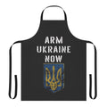 Ukrainian flag themed apron with trident symbol, showing support for Ukraine