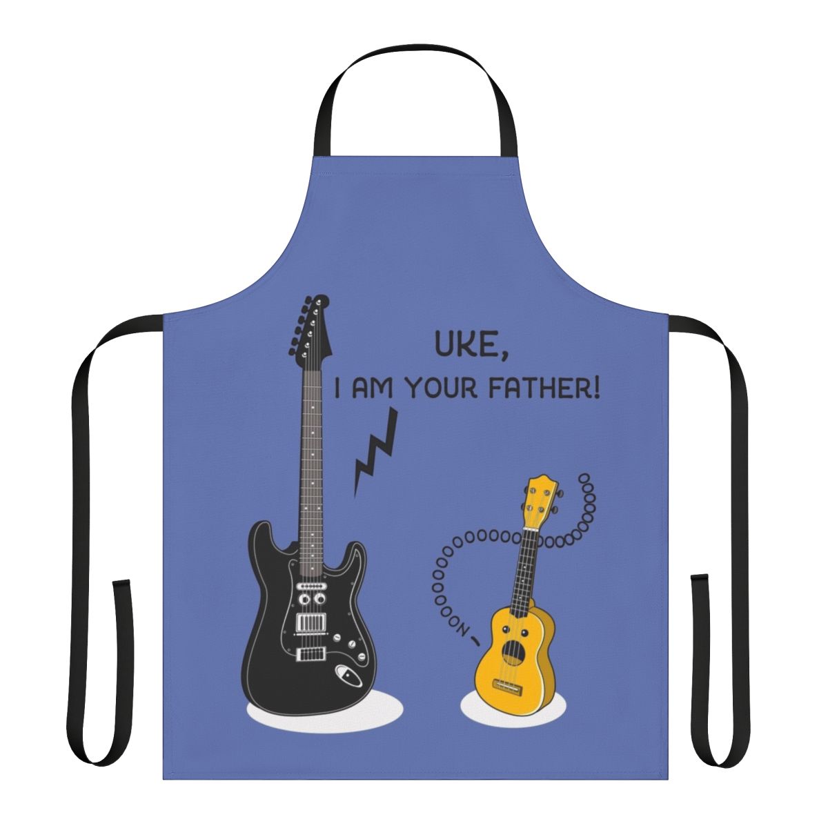 Uke I Am Your Father Apron featuring a ukulele and Darth Vader inspired design
