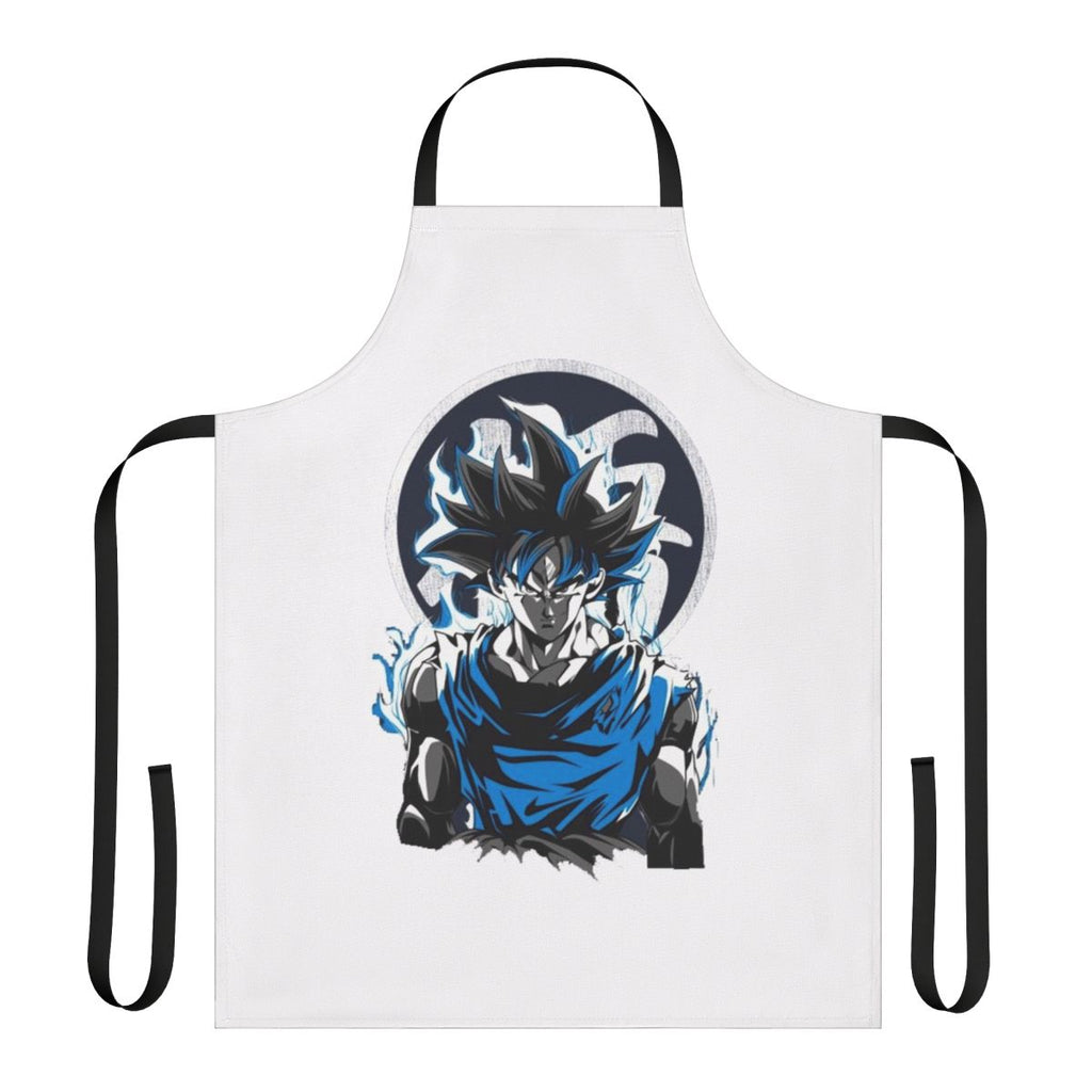 A high-quality apron featuring the iconic Ultra Instinct design from the Dragon Ball series.
