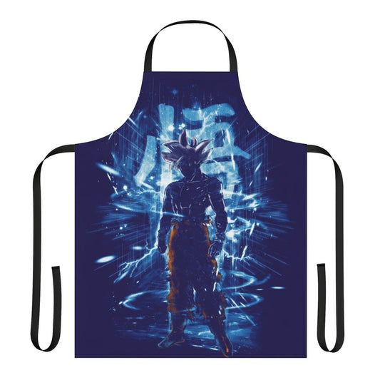 Ultra Instinct Storm inspired apron featuring Goku from Dragonball Z anime