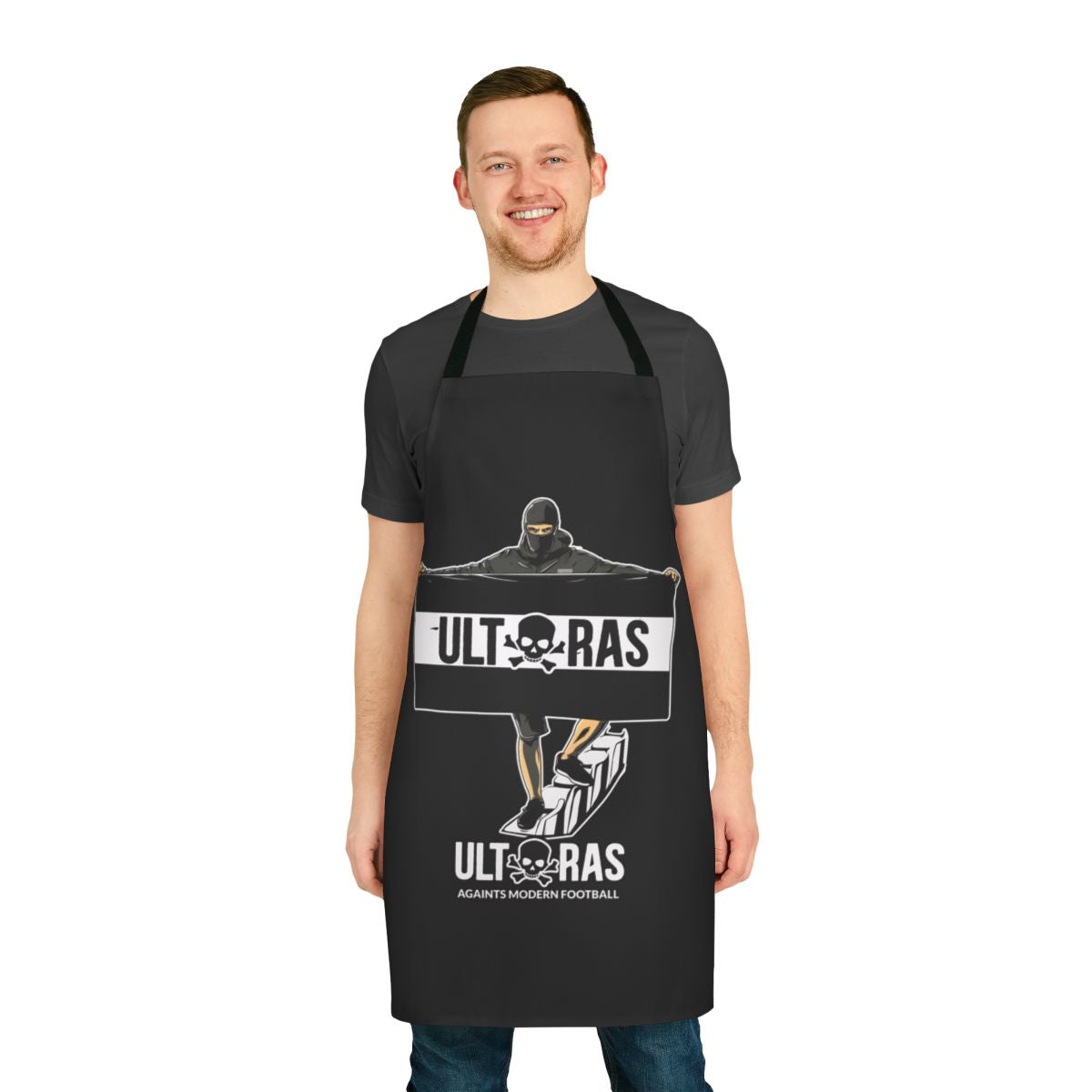 Ultras-inspired apron with football/soccer fan design