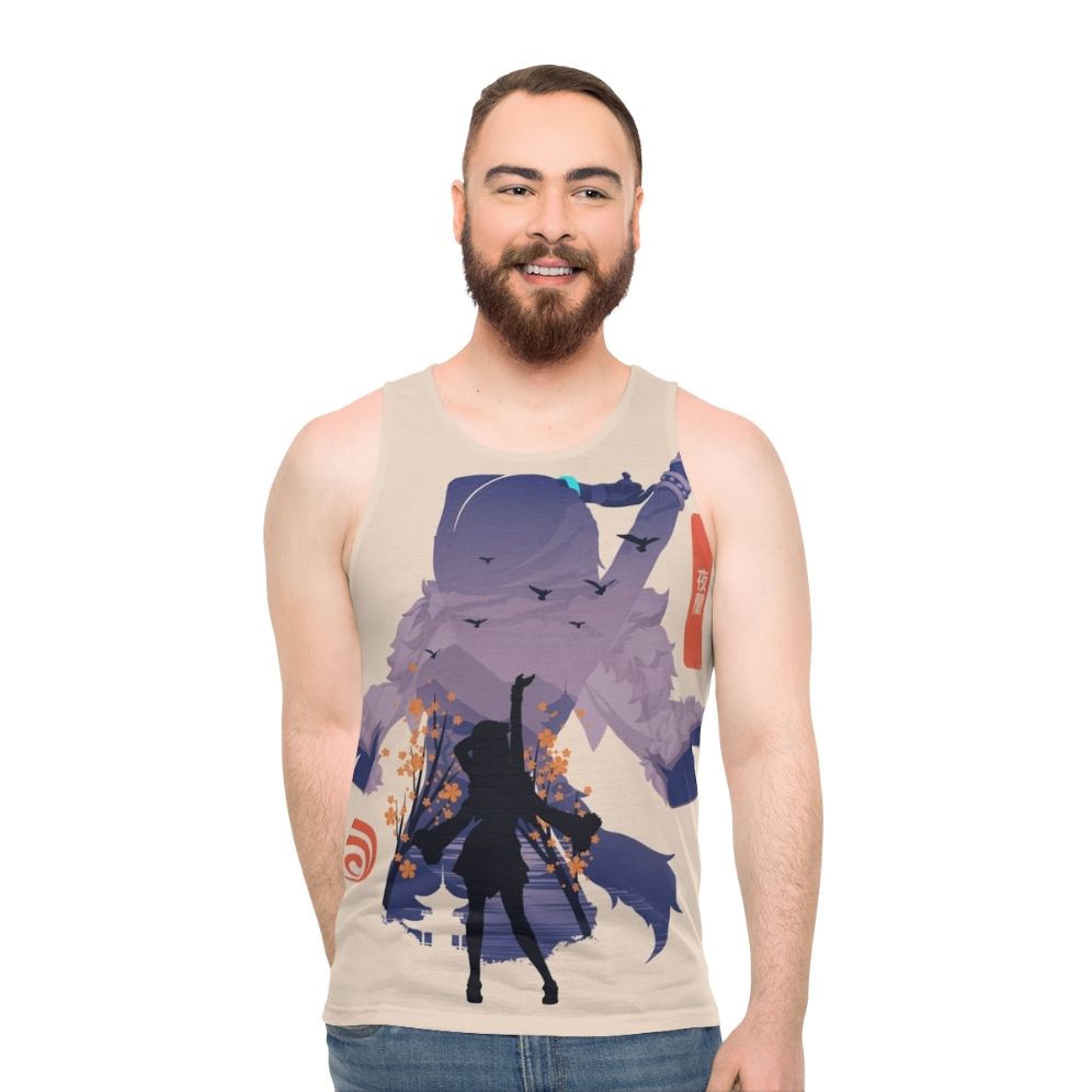 Umbrabilis Orchis unisex tank top with anime-inspired design
