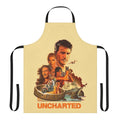 Uncharted-inspired apron featuring the Uncharted logo and iconic "Sic Parvis Magna" motto