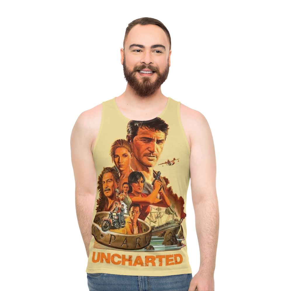 Uncharted video game themed unisex tank top