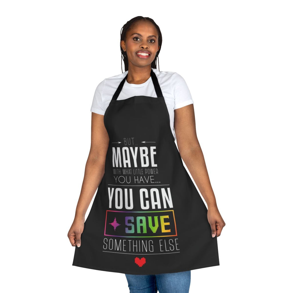 An apron featuring a quote from the video games Undertale and Deltarune, perfect for gamers and geeks.