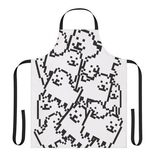 Undertale inspired apron featuring a collage of the Annoying Dog and other Undertale characters