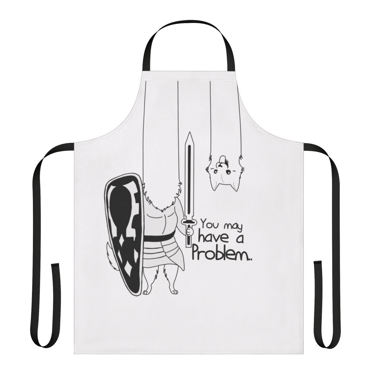 Undertale-themed apron with fantasy sword design, perfect for dog owners