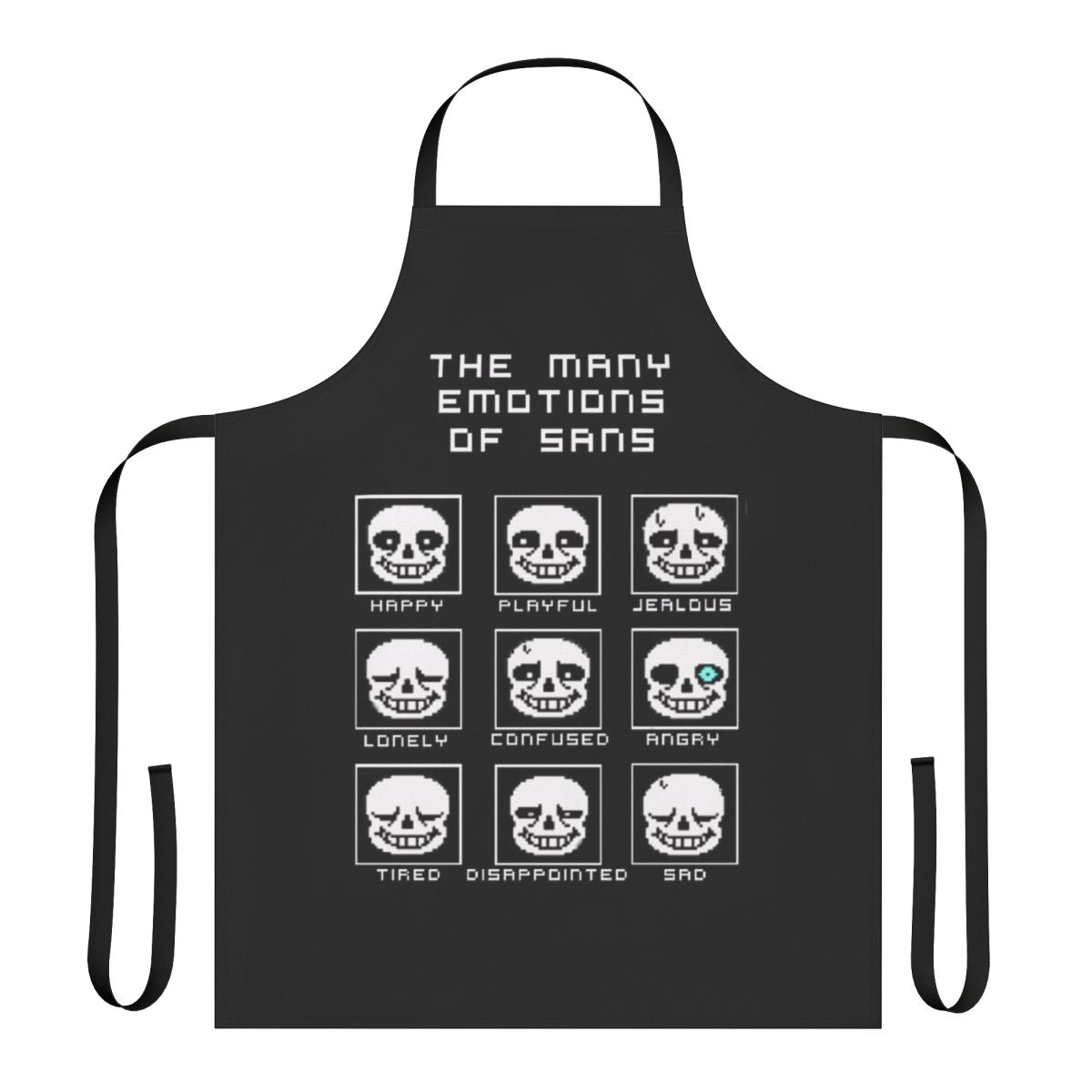 Undertale Sans Apron featuring the many emotions of the beloved character