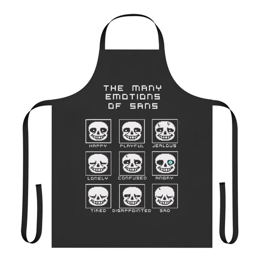 Undertale Sans Apron featuring the many emotions of the beloved character
