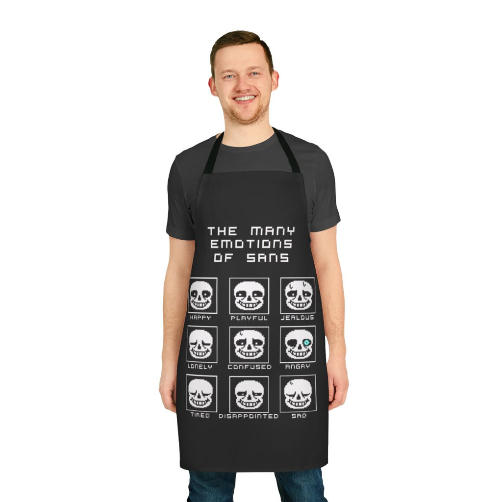Undertale Sans Apron featuring the many emotions of the beloved character