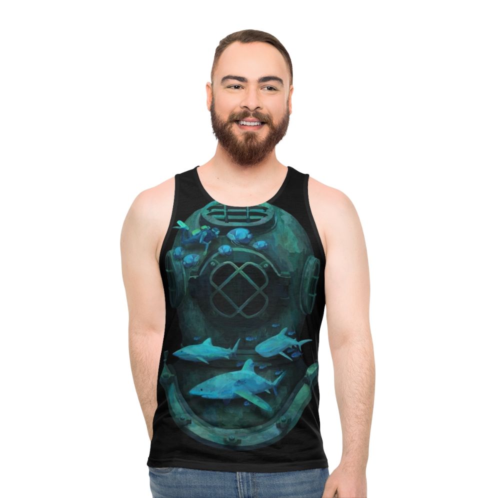 Underwater nature-inspired unisex tank top