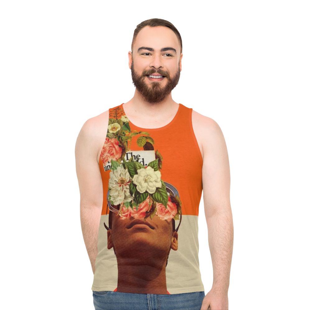 Unexpected vintage floral unisex tank top