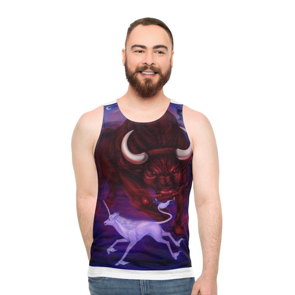 Unicorn and Bull Unisex Fantasy Tank Top