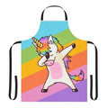 Stylish unicorn-themed apron featuring a dab pose design, perfect for music and dance enthusiasts.