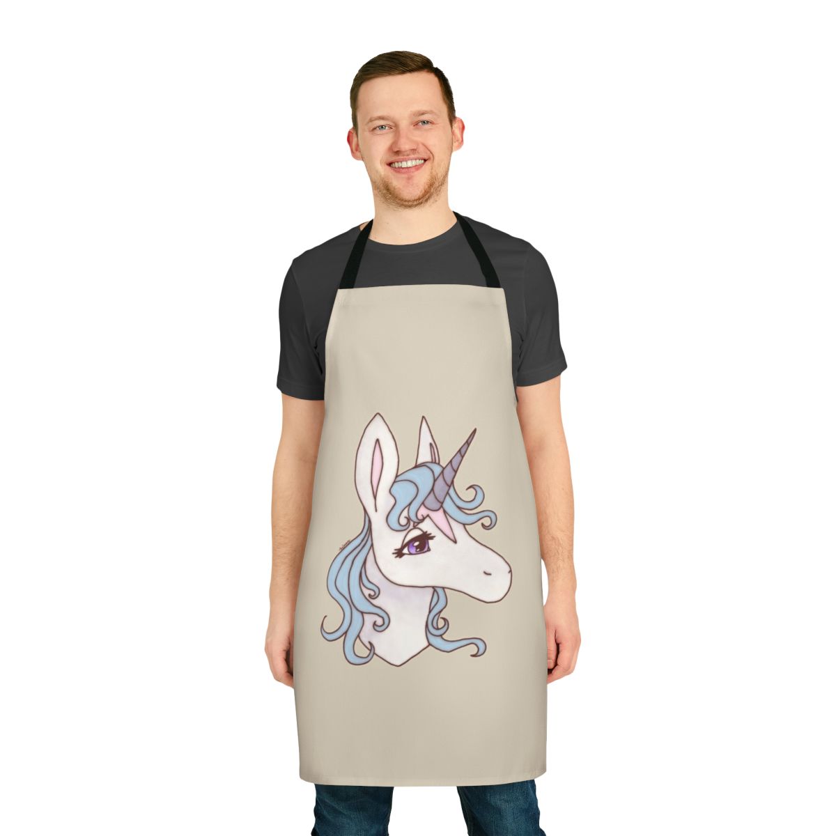 The Last Unicorn-inspired apron featuring a whimsical unicorn design