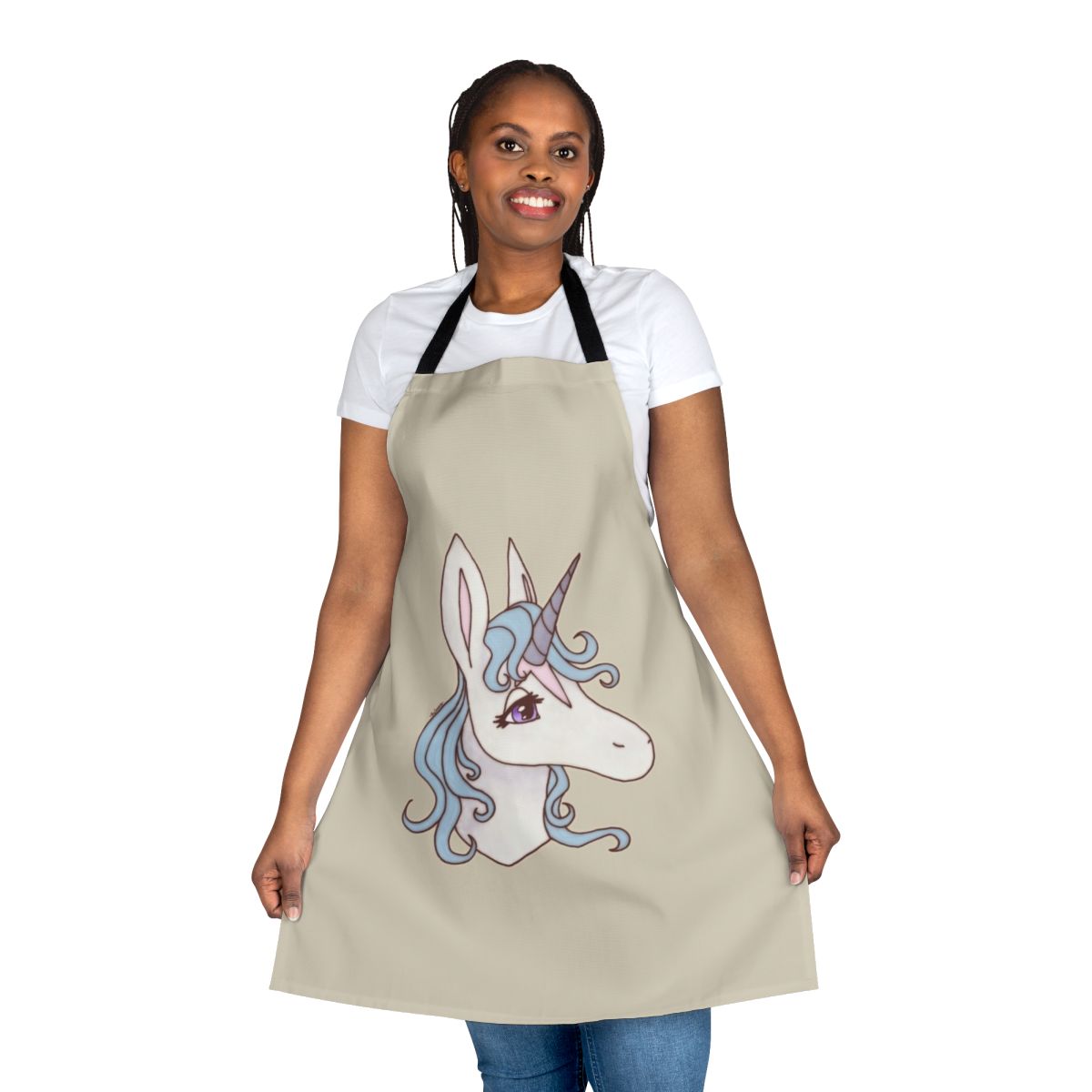 The Last Unicorn-inspired apron featuring a whimsical unicorn design