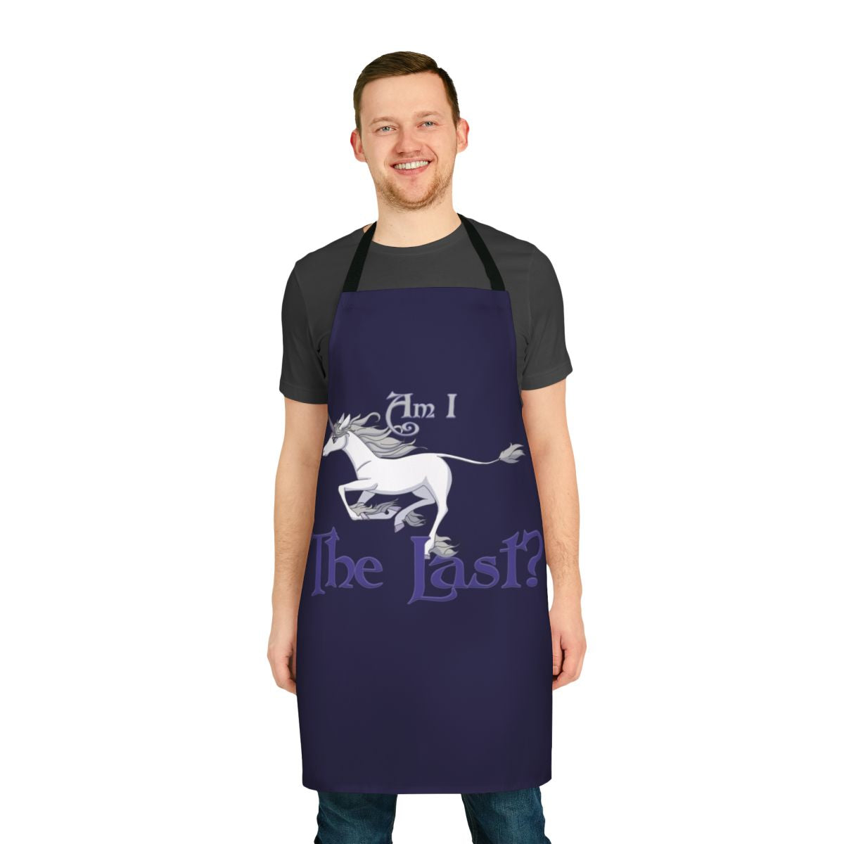 A whimsical apron featuring a unicorn design, perfect for runners and fantasy enthusiasts