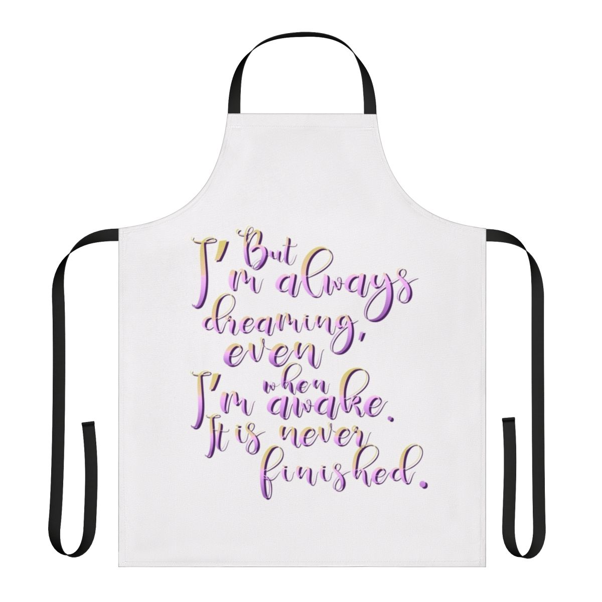 The Last Unicorn quote printed on a high-quality apron for fans of the fantasy movie
