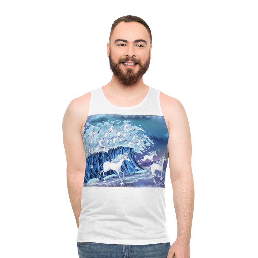 Unicorn Tank Top with Mythical Creature in the Sea