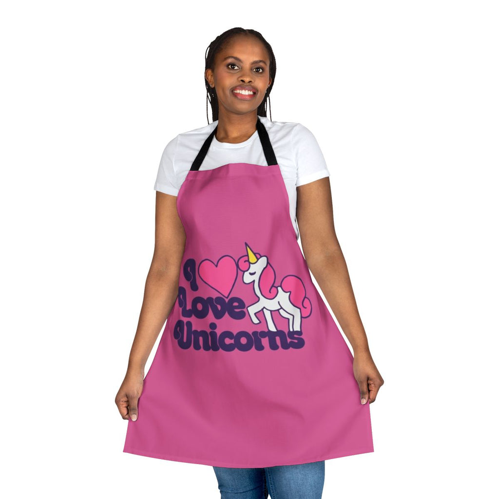 Vibrant unicorn-themed apron with a retro, whimsical design