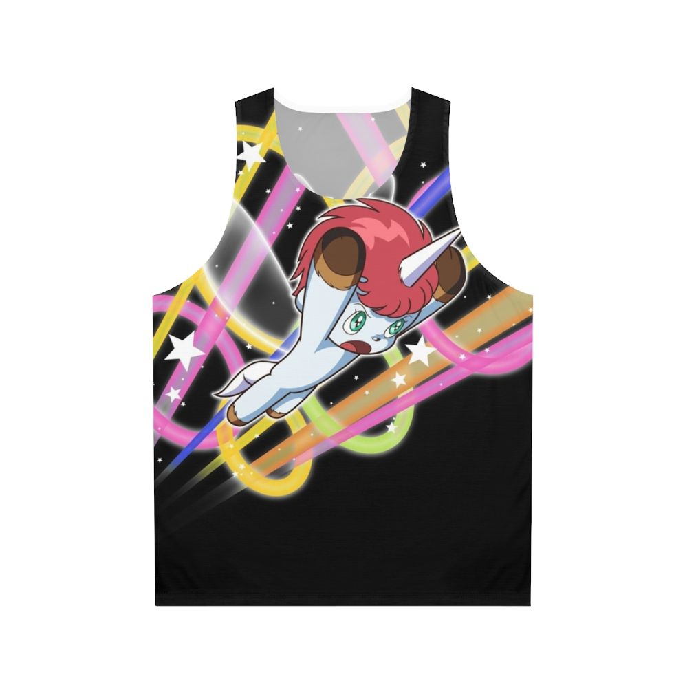 Unicorn unisex tank top with flying pegasus design