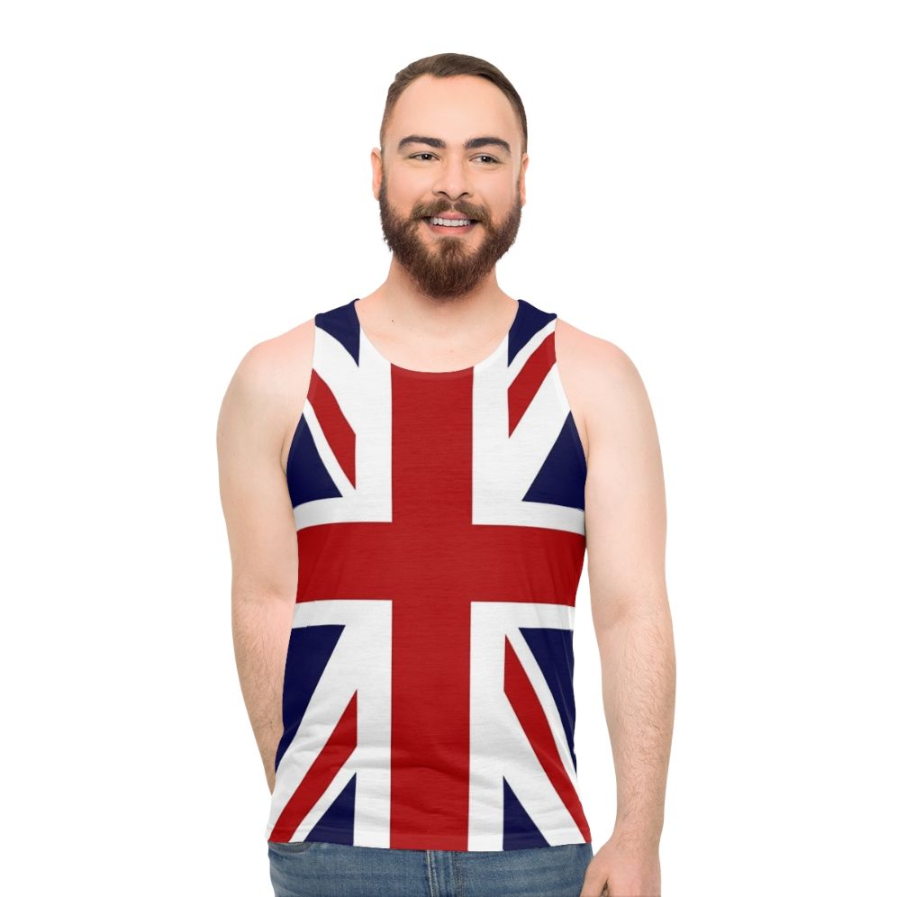 Unisex tank top featuring the Union Jack flag of the United Kingdom