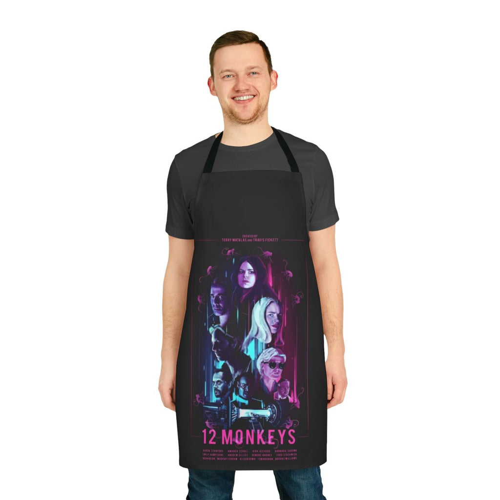12 Monkeys-inspired apron with characters and show logo