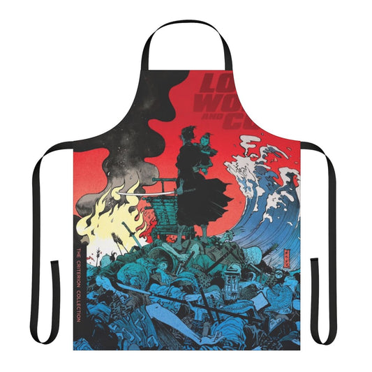 Lone wolf and cub inspired apron with Japanese manga and anime art