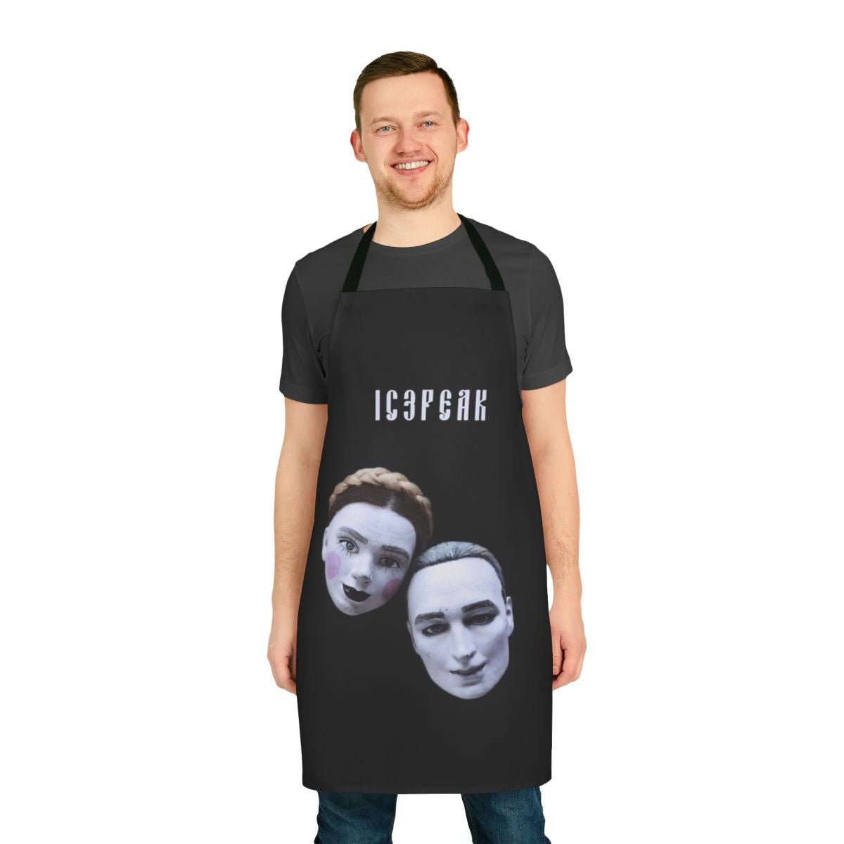 Apron featuring a dark and mysterious design inspired by the music of IC3PEAK