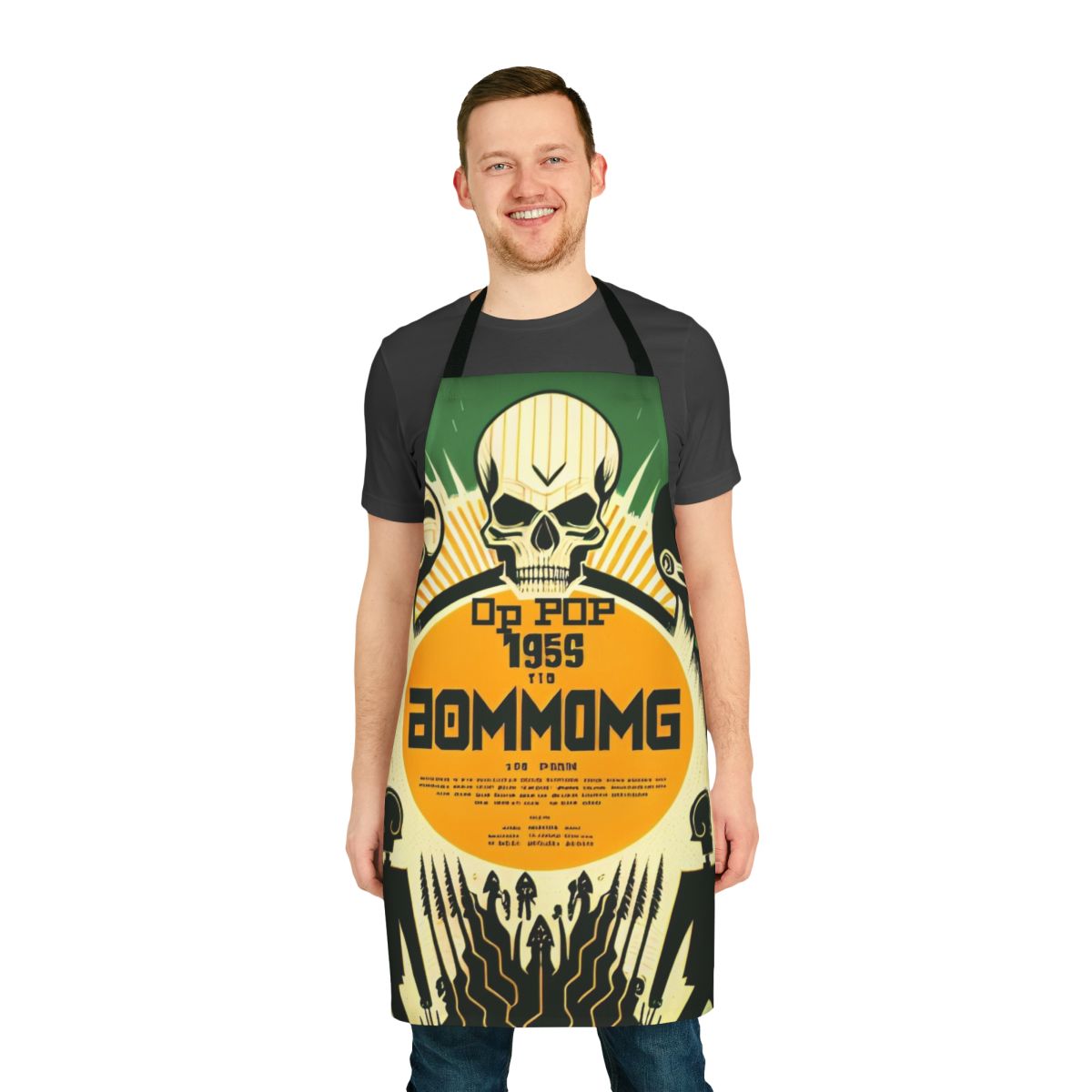 Vibrant and unconventional apron with a bold, abstract design