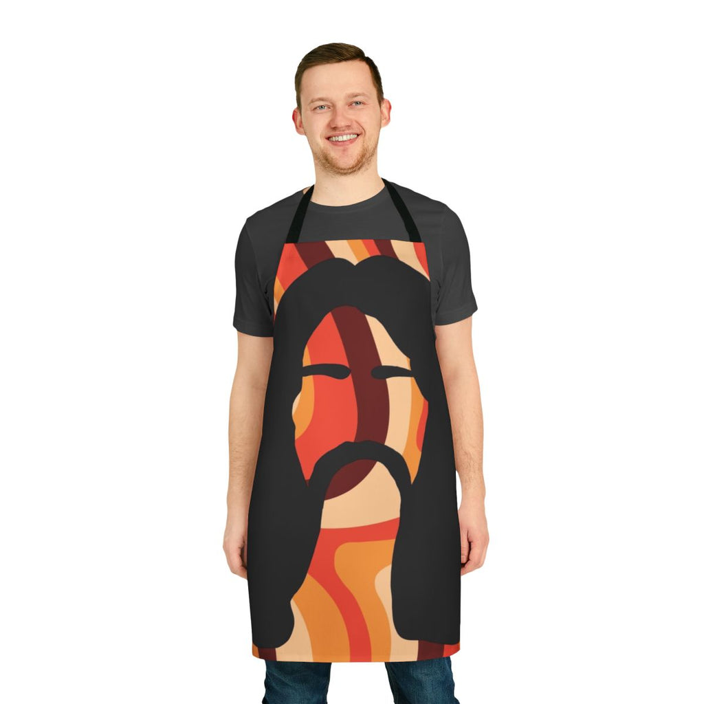 Bar Man-inspired apron, featuring Turkish musician and psychedelic music