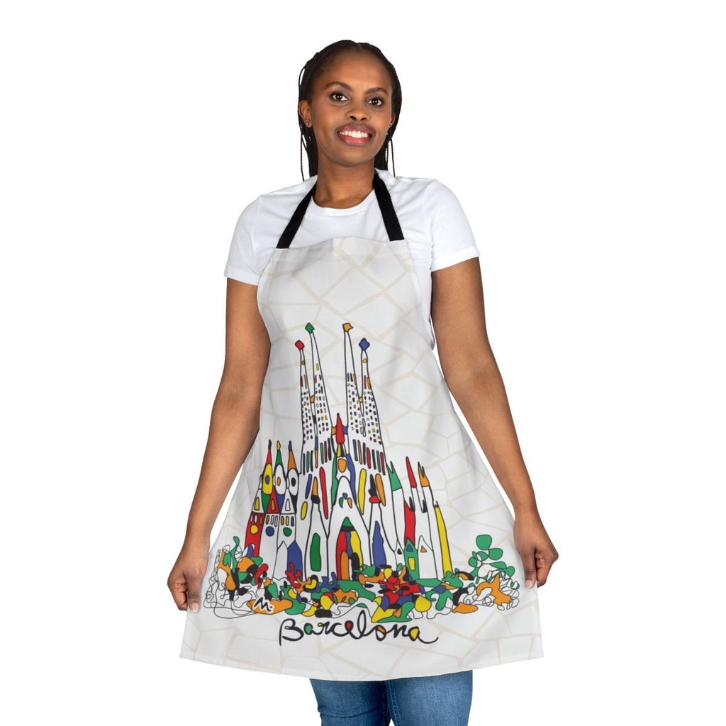 Apron featuring the iconic Sagrada Familia cathedral in Barcelona, Spain
