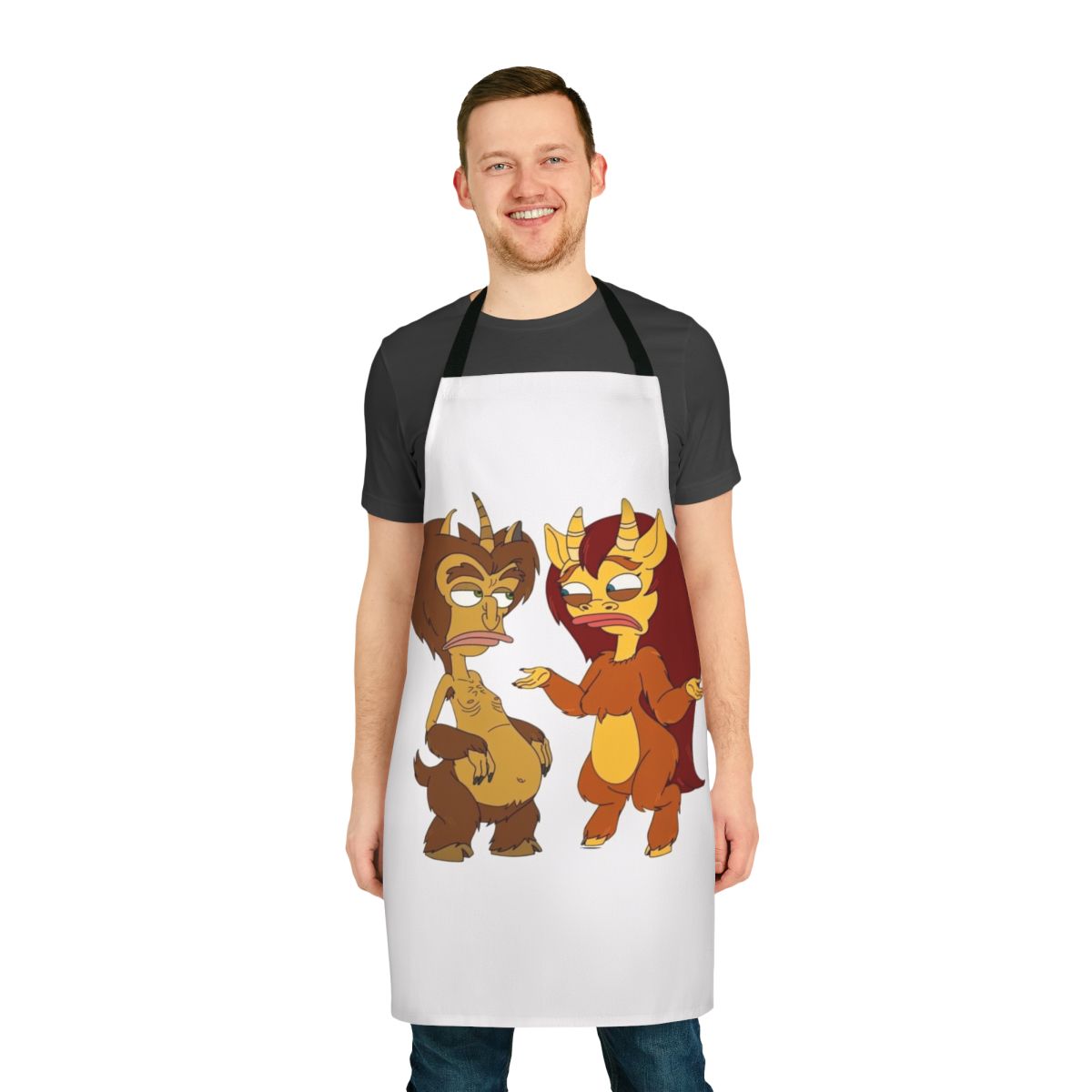 Big Mouth Fan Art Apron with Vibrant Cartoon Design
