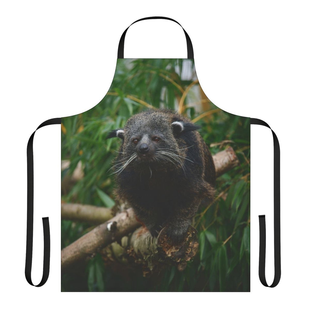 Binturong-themed apron with text "Binturong" and an illustration of the unique, rare binturong animal