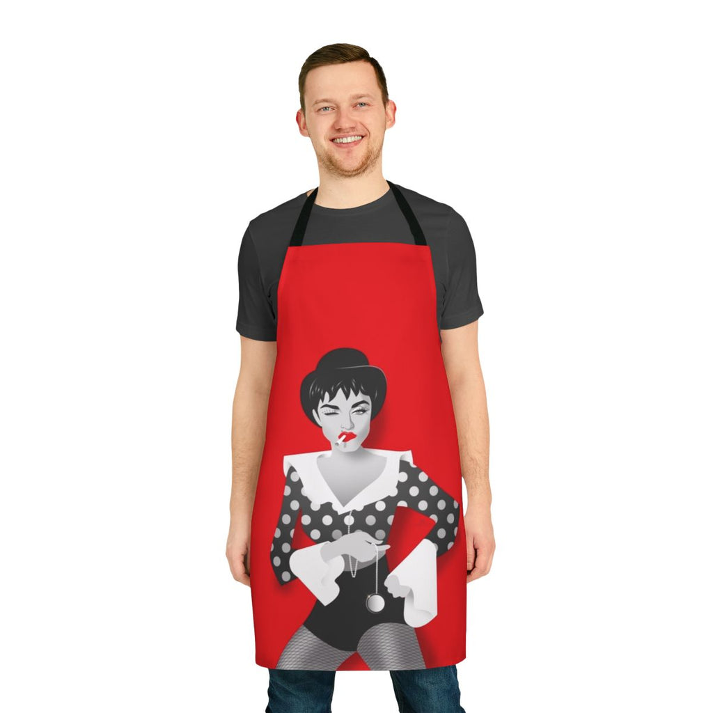 Bowler Hat Polka Dot Apron with Artistic Design by Alejandro Mogollo
