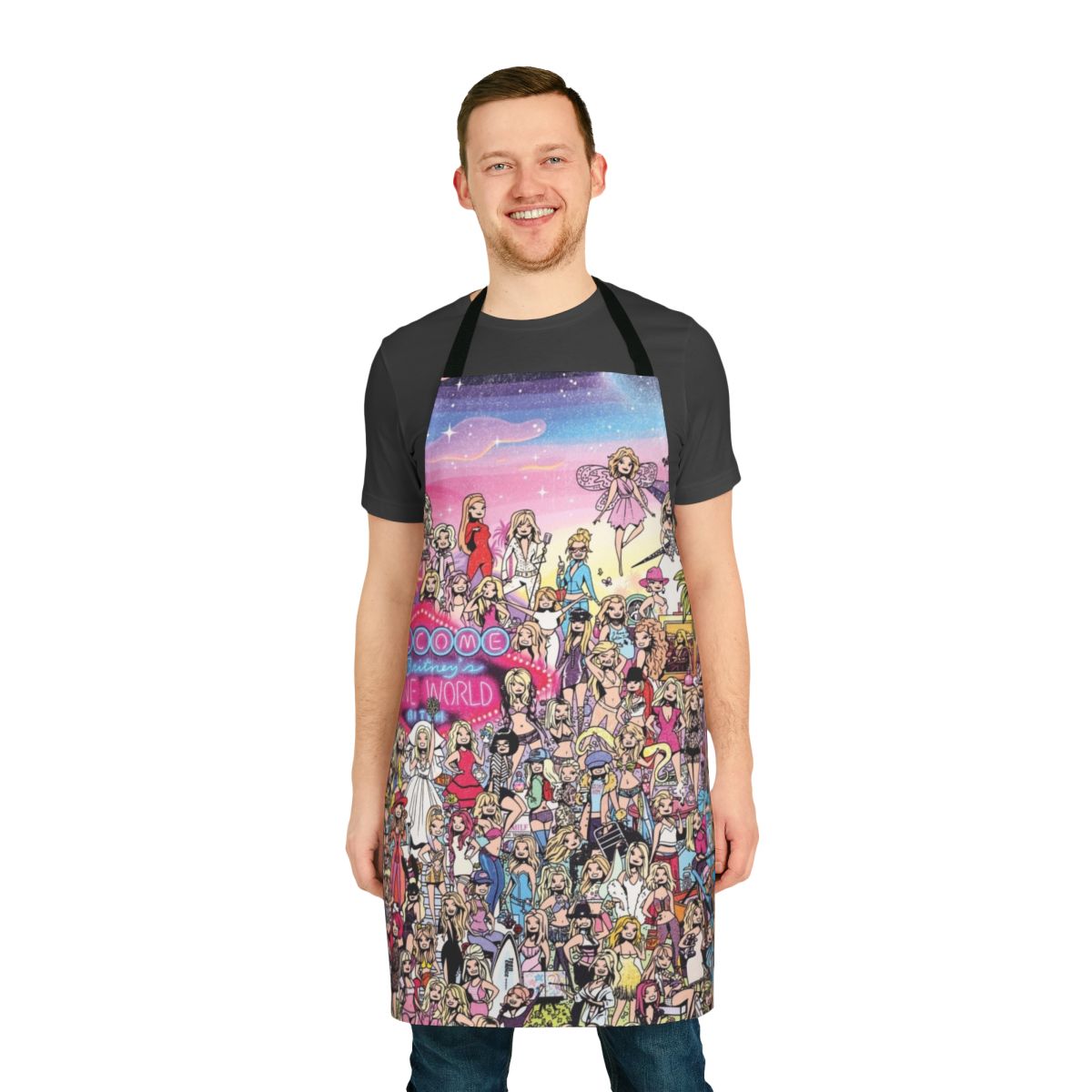 Apron featuring a unique character portrait of Britney Spears by Toronto artist Donny Meloche
