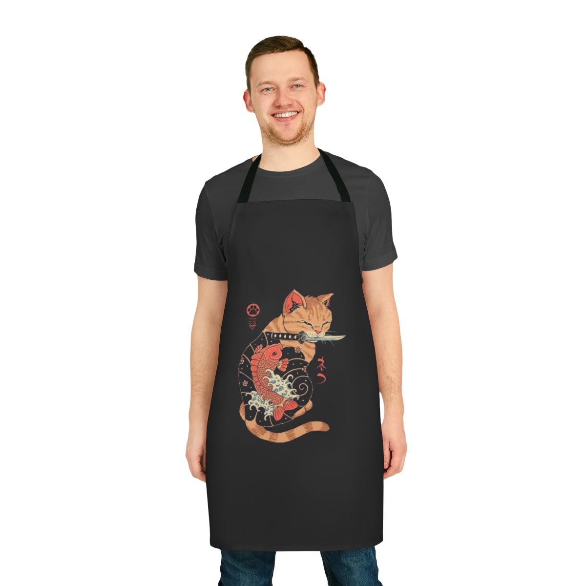 Carp Tattooed Cat Apron
