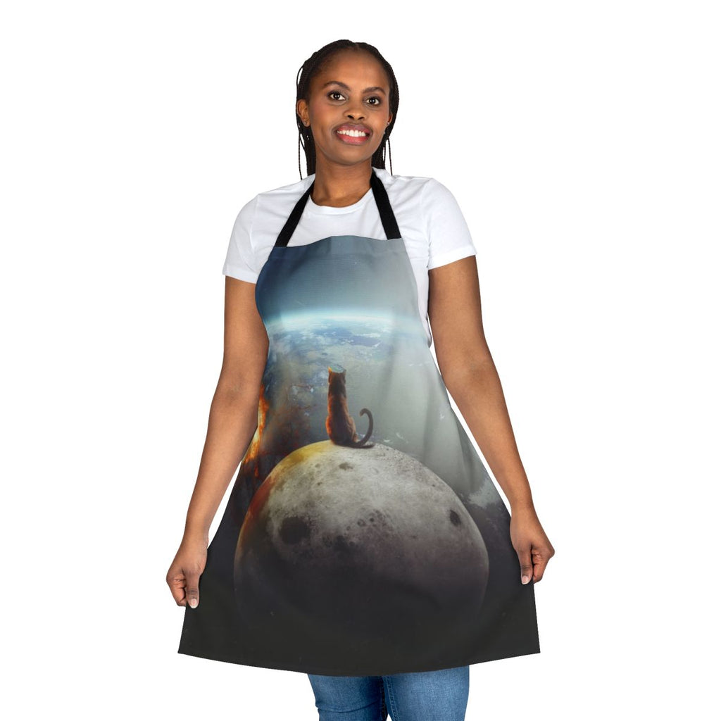 Artistic cat photomanipulation design on a high-quality vintage-style apron