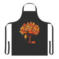 A stylish apron featuring a graphic design of a cat lounging in a tree