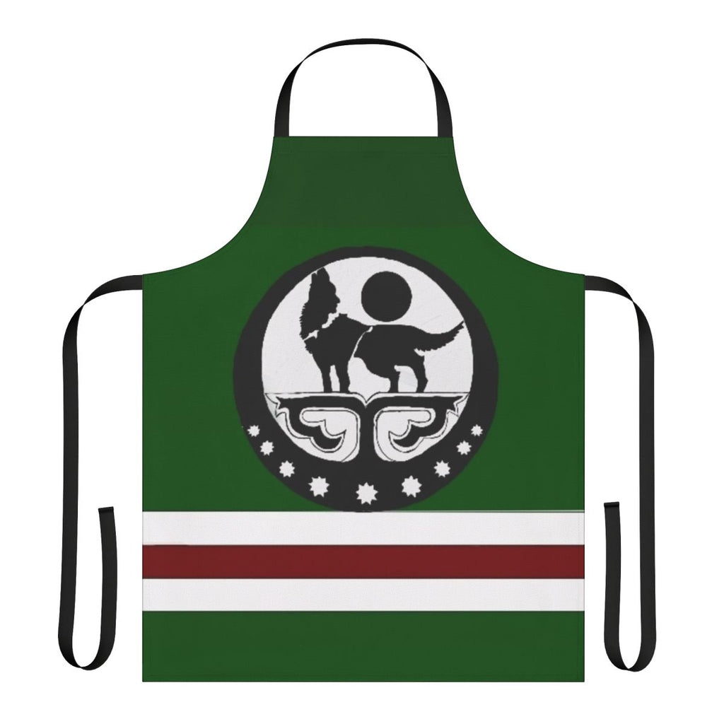 Chechnyan flag themed apron with wolf and crescent moon design