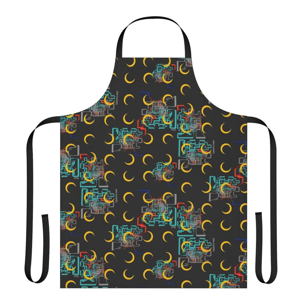 Apron featuring a bold, colorful pattern inspired by the TV series "I Think You Should Leave with Tim Robinson"
