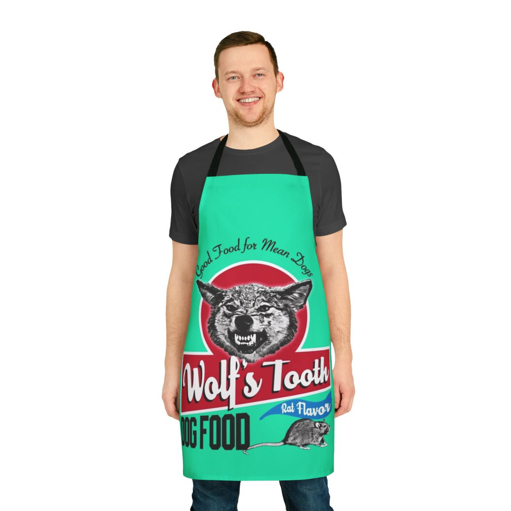 Wolf Tooth dog food-themed apron