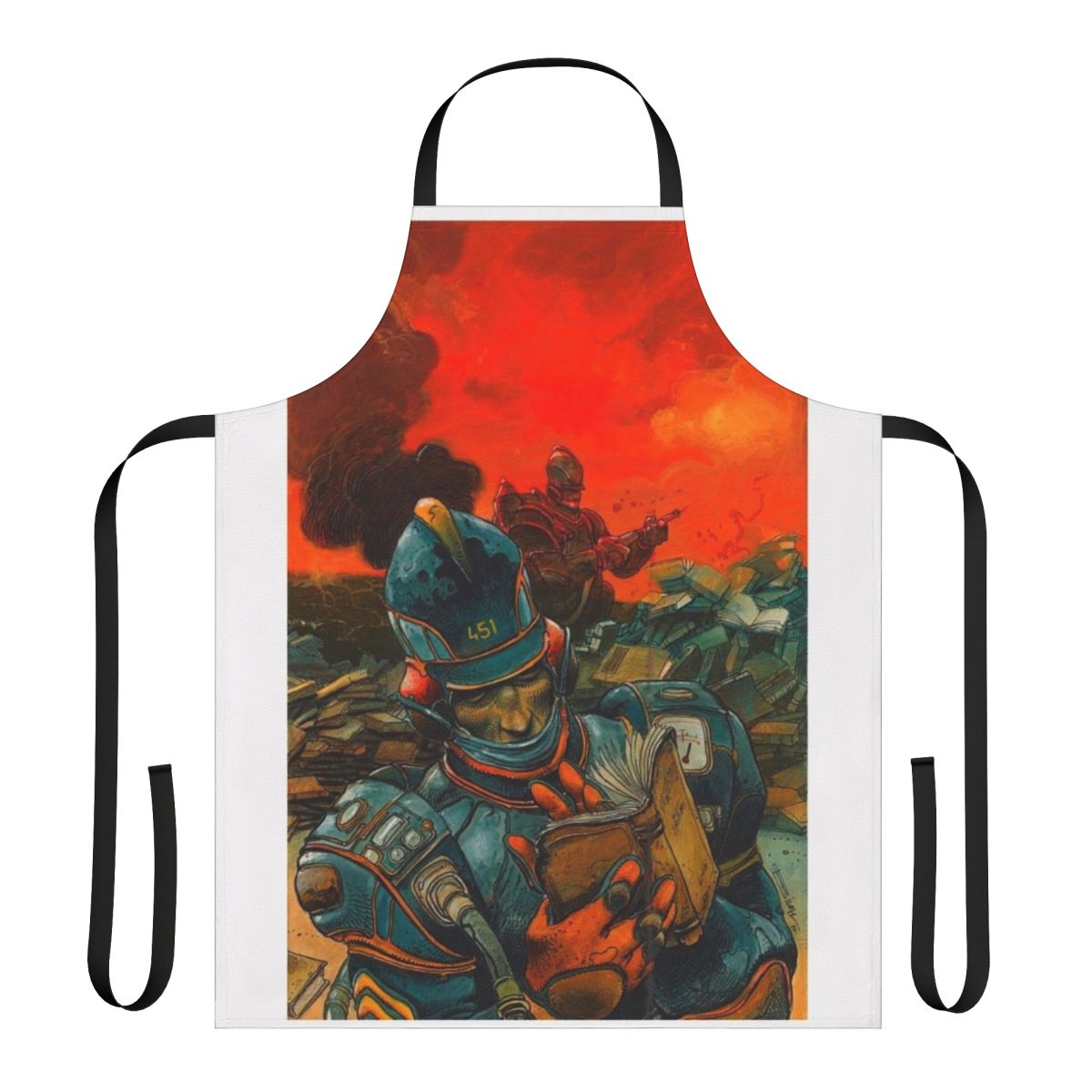 Enki Bilal-inspired French art apron featuring creative and artistic design