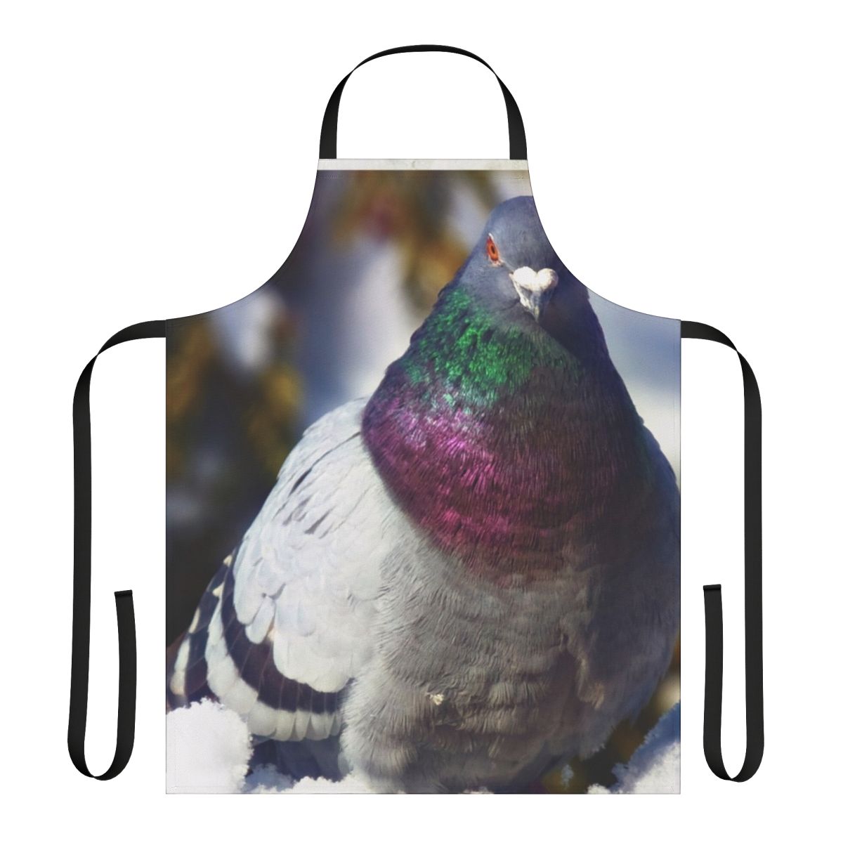 Feral pigeon themed apron for home cooking and dining