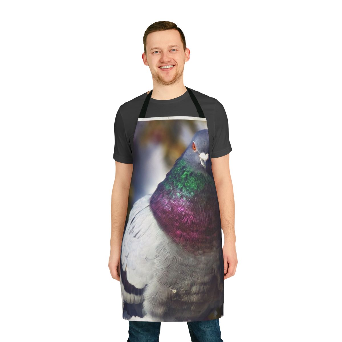 Feral pigeon themed apron for home cooking and dining
