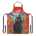 A colorful Frankenstein-inspired apron with a retro, quirky design for the modern home cook.