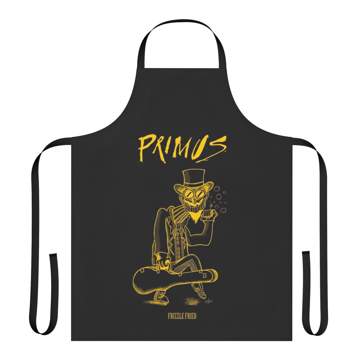 Frizzle Fried Cheese Ink Apron featuring a stylized design for music lovers